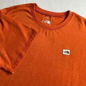 The North Face Orange Tee-Shirt Men's XL Short Sleeve Cotton Blend Logo